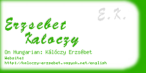 erzsebet kaloczy business card