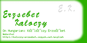 erzsebet kaloczy business card